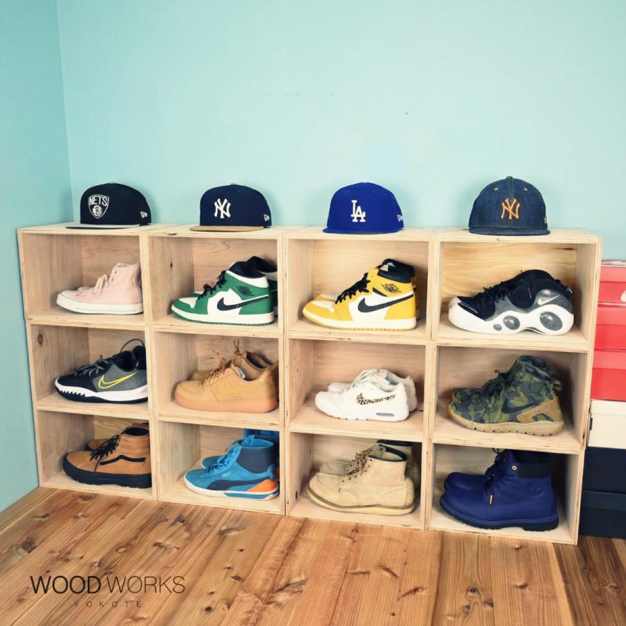 WOOD WORKS 日本製 シューズボックス 3個セット 【シューズラック