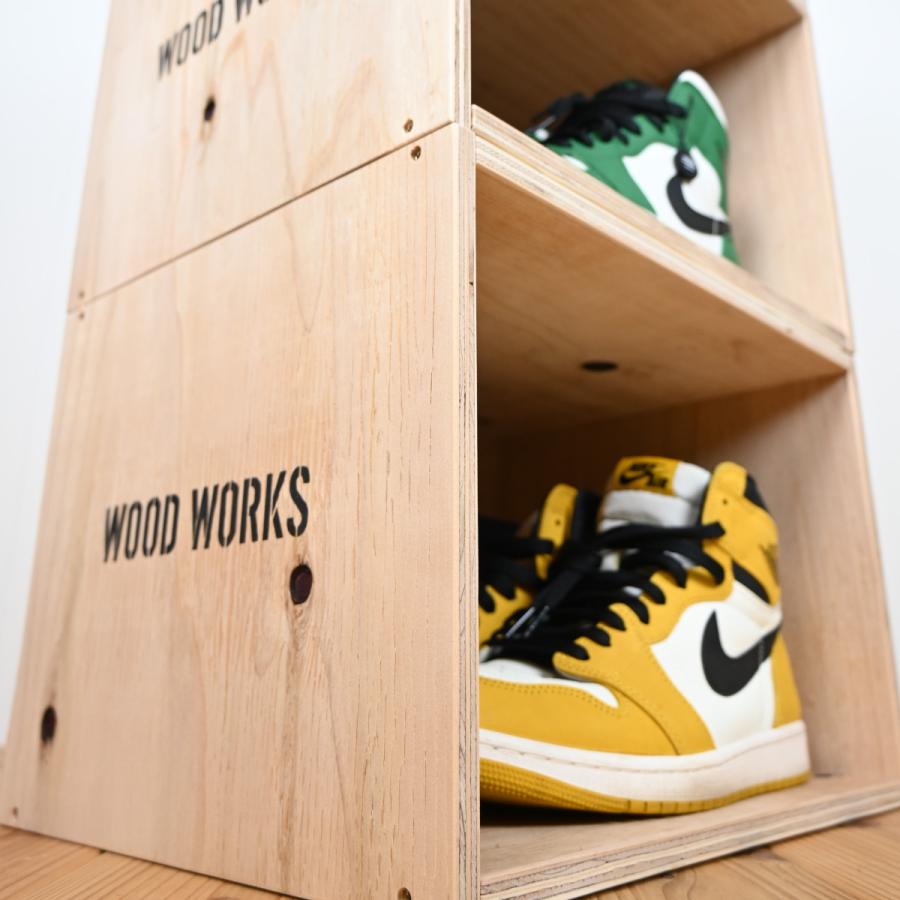 WOOD WORKS 日本製 シューズボックス 3個セット 【シューズラック