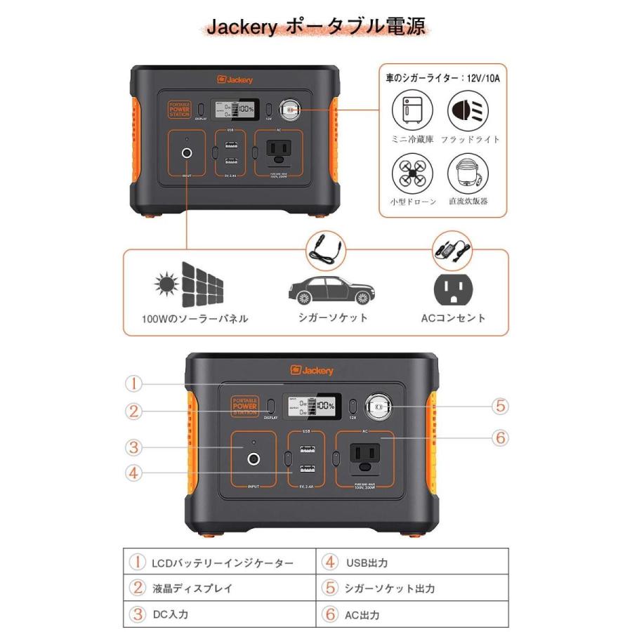 Jackery ポータブル電源 400 大容量110000mAh/400Wh 家庭用蓄電池 PSE ...
