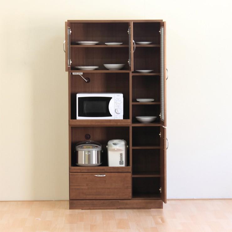 食器棚 キッチンボード レンジ台 完成品 日本製 国産 幅90cm
