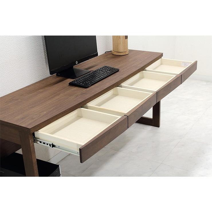 書斎デスク パソコンデスク 机 完成品 幅160cm 木製 アルダー 国産品