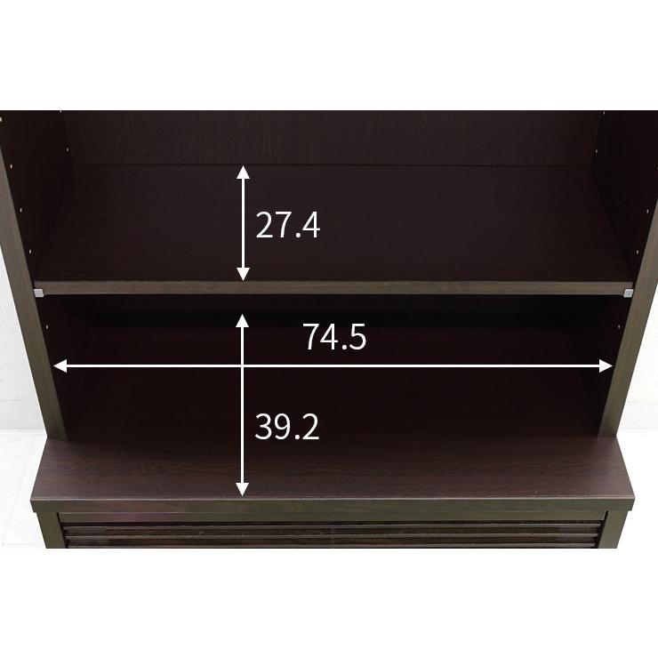 オープンラック オープンシェルフ キャビネット 完成品 幅80cm ロータイプ 木製 和風 国産品 日本製_8