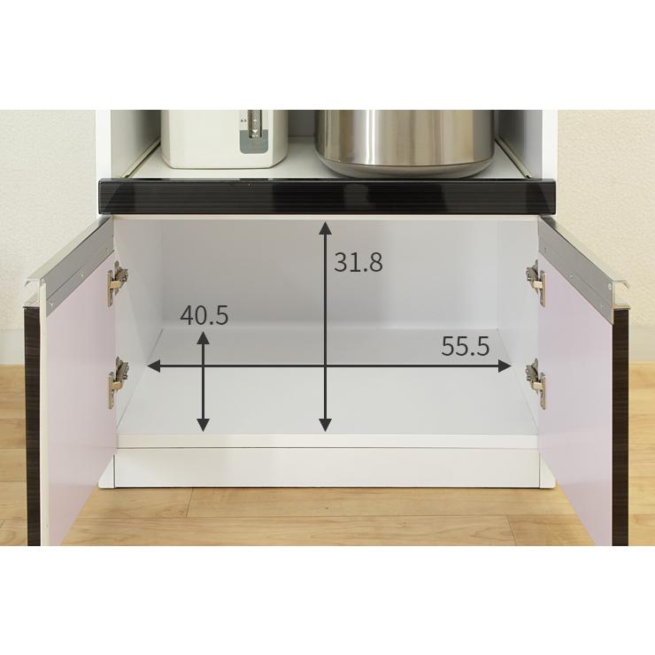 レンジ台 レンジボード キッチン収納 完成品 幅60cm ホワイト ブラック スリム 国産品 日本製_15