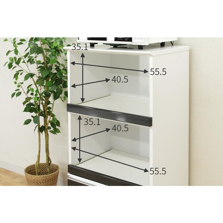 レンジ台 レンジボード キッチン収納 完成品 幅60cm ホワイト ブラック スリム 国産品 日本製_11