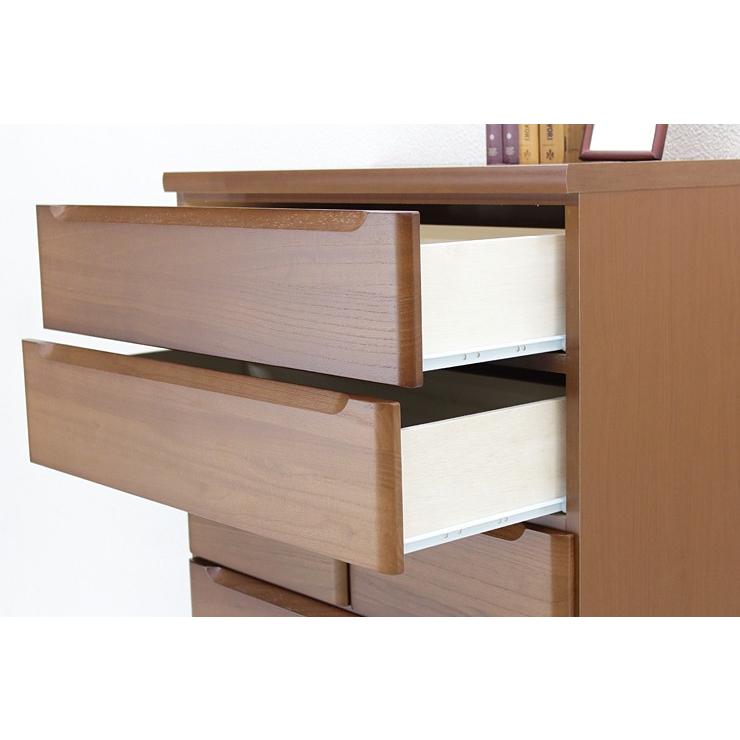 ペコ 服部家具 モダン ハイチェスト、整理タンス 6段幅80cm Used ハイチェスト タンス 箪笥 幅80 6段 白 ホワイト 衣類 収納家具 レール