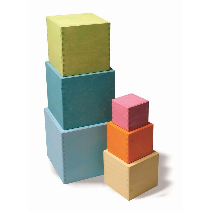 グリムス社 はめこ・四角パステル SH10369 木のおもちゃ 積み木 つみき
