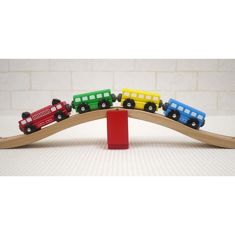 ミッキィ社(micki) 汽車セット 大きな街 木のおもちゃ レールトイ 木製