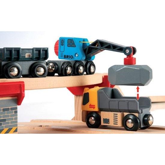 新品 ブリオ BRIOレール&ロード採石セット 工事 線路 道路 クレーン 車 木のおもちゃ カルテット / レール&ロード採石セット|ブリオ社