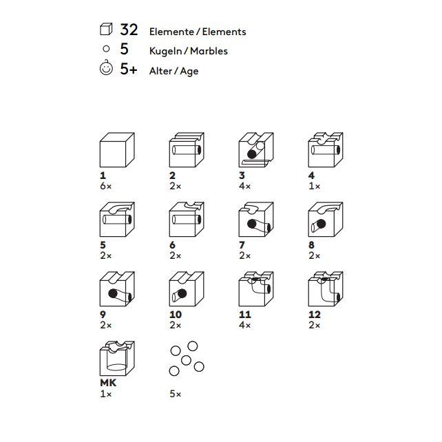 【美品】CUBORO キュボロ スタンダード32 箱・説明書あり 欠品なし cuboro キュボロ スタンダード32 CUBORO 日本語説明書付き ビー玉