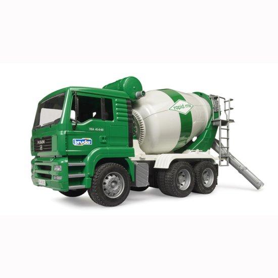 【美品】ブルーダー ショベルカー トラクター コンクリートミキサー車 働く人 bruder ブルーダー MAN セメントミキサー GREEN BR02739 正規販売店