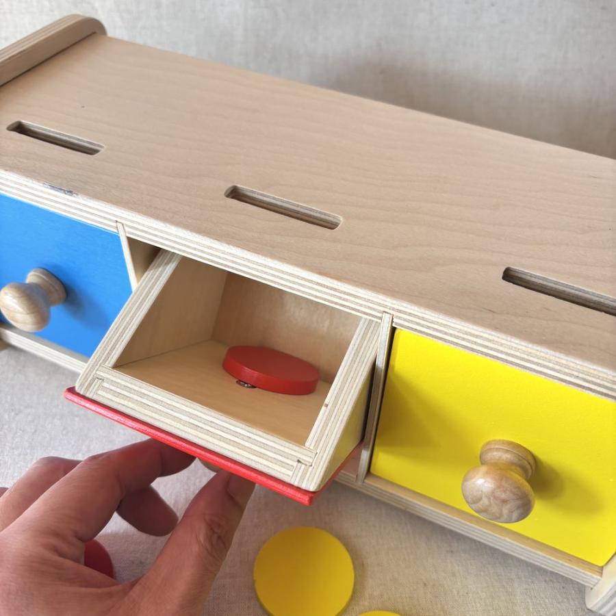 エデュコ educo コイン落とし Place the Disc 木のおもちゃ 木製玩具