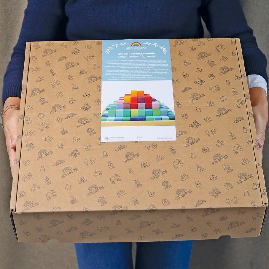 グリムス社 にじのステップブロック 木のおもちゃ 知育玩具 積み木