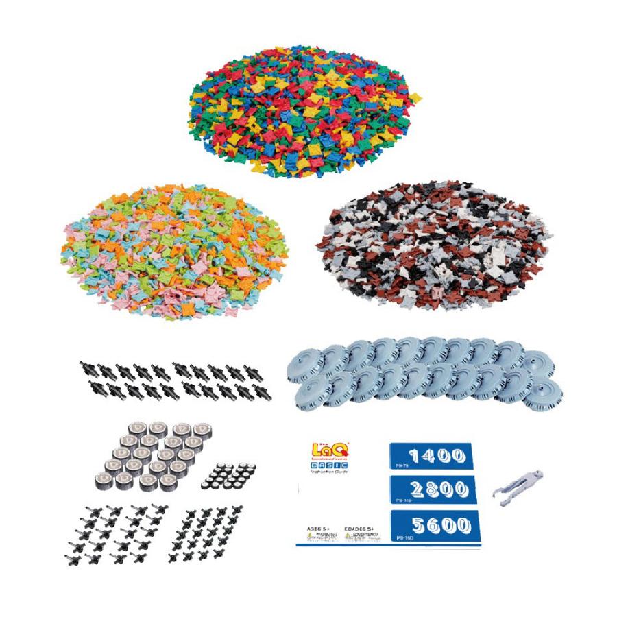 LaQベーシック5600 ボーナスセット 蓄光パーツ ハマクロン 大量4.4kg LaQ（ラキュー） 【特典（ノベルティ）付き】LaQ ベーシック 5600