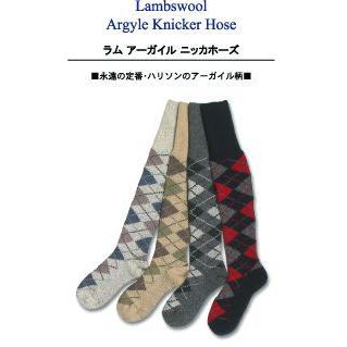 HALISON ハリソン ラム ウール 厚手 アーガイル レディース ニッカホーズ ネイビー AT S | HALISON | 03