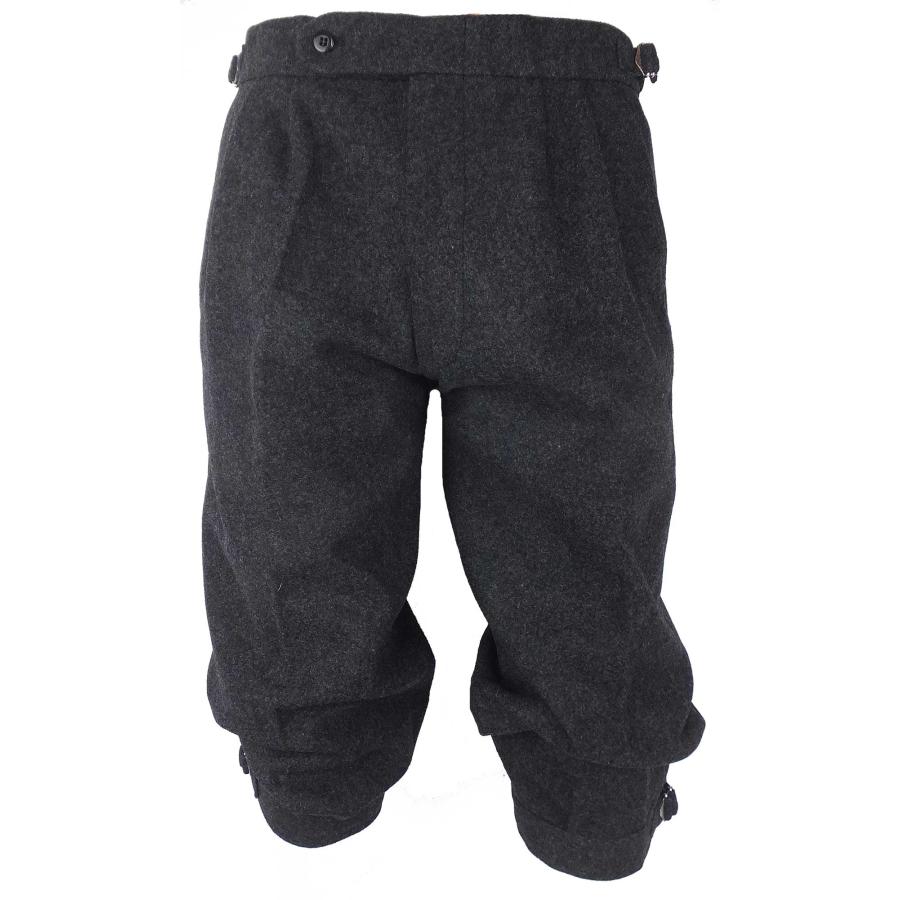 冬用ゴルフニッカポッカT411番 ウール厚手ベロア チャコールグレー