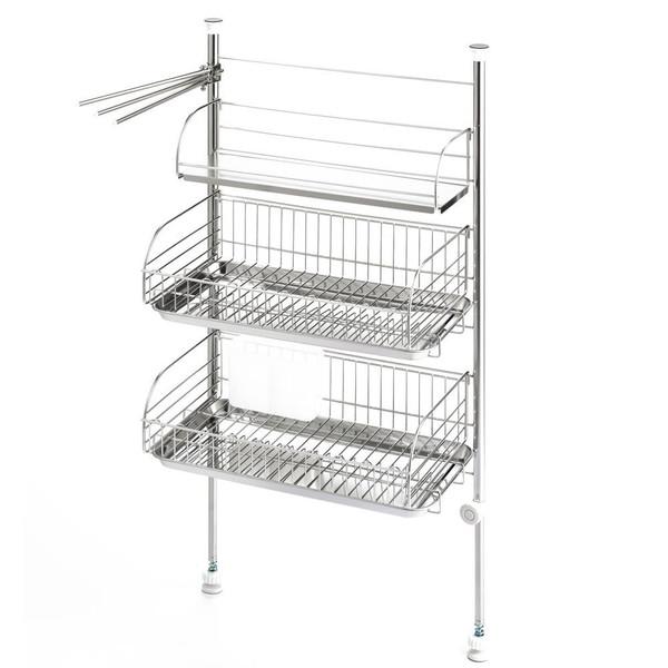 メール便なら送料無料 水切り かご 水切りトレー コップ 皿 流し台 シンク上 ラック つっぱり 収納 突っ張り 伸縮 3段 大容量 ステンレス 隙間 スリム タオル ふきん 手拭き パイプ棚 数量限定 Homeofmalones Com