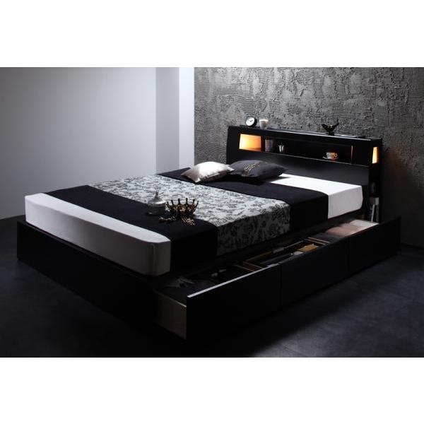 【美品】セミダブル ベッドフレーム 引き出し・コンセント・ライト付き&マットレス セミダブル ベッド フレーム マットレス 引き出し 収納 照明 ライト