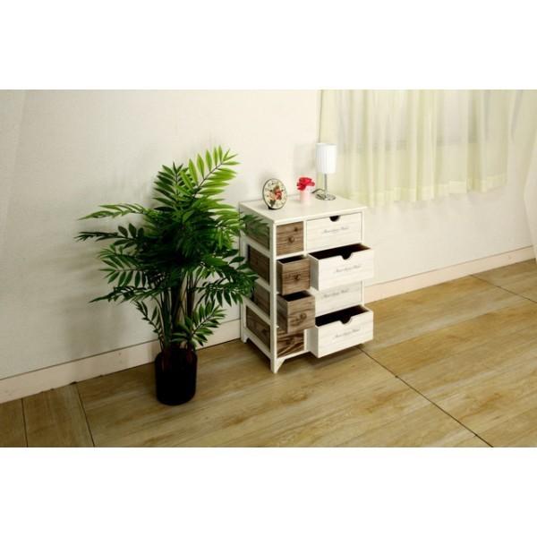 チェスト タンス 4段 アンティーク 白 キャビネット 引出し 収納