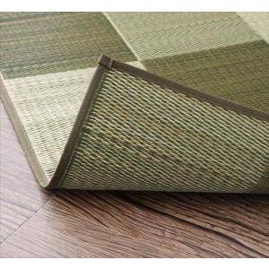 い草ラグ 厚手 防音 い草マット 夏 アジアン ラグ ひんやり 涼しい ござ 畳 国産 140×200 2畳 ( 低反発 ウレタン 6mm ) 日本製 モダン デザイン 幾何学