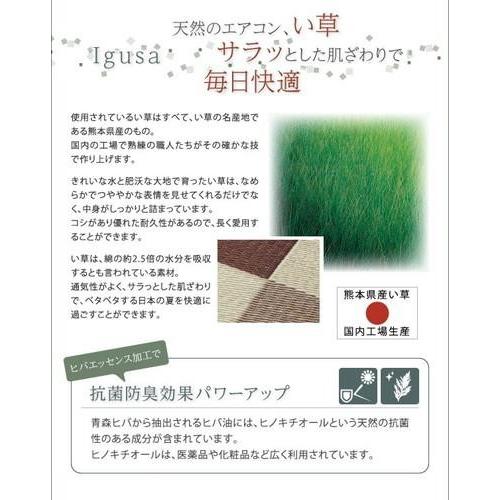 い草ラグ 厚手 防音 い草マット 夏 アジアン ラグ ひんやり 涼しい ござ 畳 国産 140×200 2畳 ( 低反発 ウレタン 6mm ) 日本製 モダン デザイン 幾何学_4