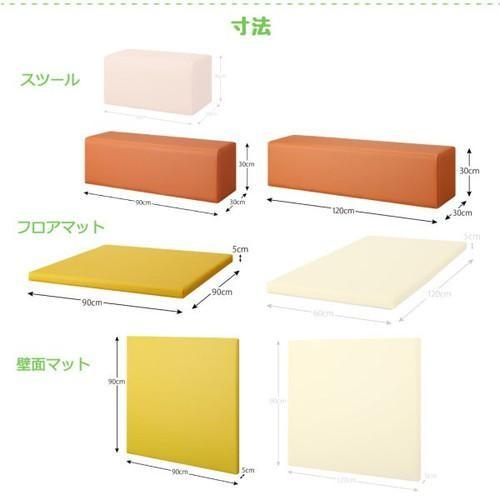 プレイ マット ベビー 厚手 クッション フロア 子供 キッズ おしゃれ 防音 極厚 5点 マット1+椅子2+壁面2　125×125_2