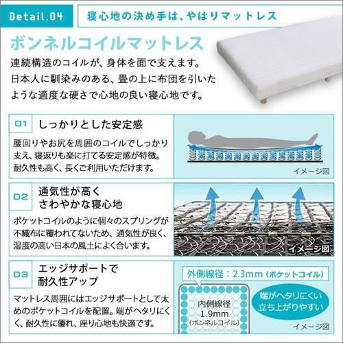 ダブル おしゃれ 安い 北欧 2人 親子 脚付き マットレスベッド ローベッド 低床 ヘッドレス 足付 マットレス （ ボンネルコイルスプリング ) 宮無し 【ハイタイプ】
