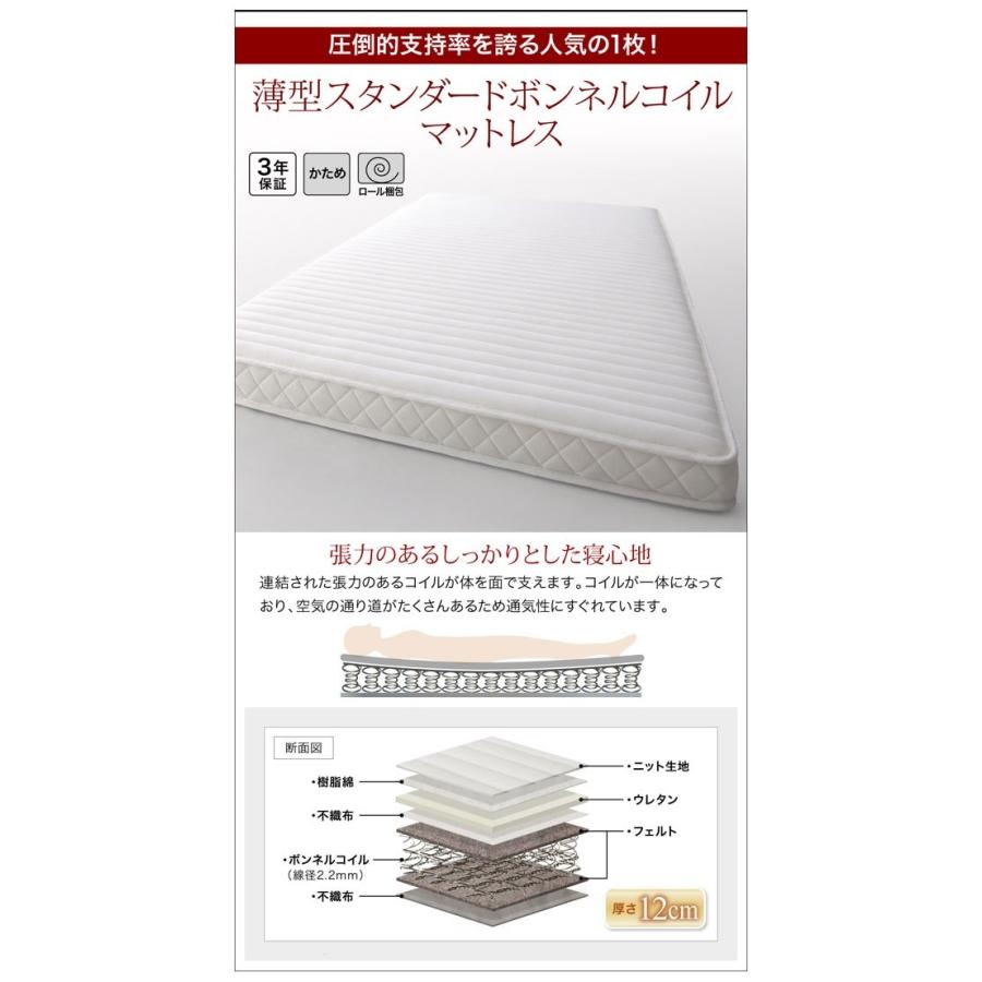 セミダブルベッド 一人暮らし SD マットレス付き チェストベッド ミドル ベッド下収納 引き出し付き 大容量 ヘッドレス 北欧 おしゃれ モダン アンティーク_6