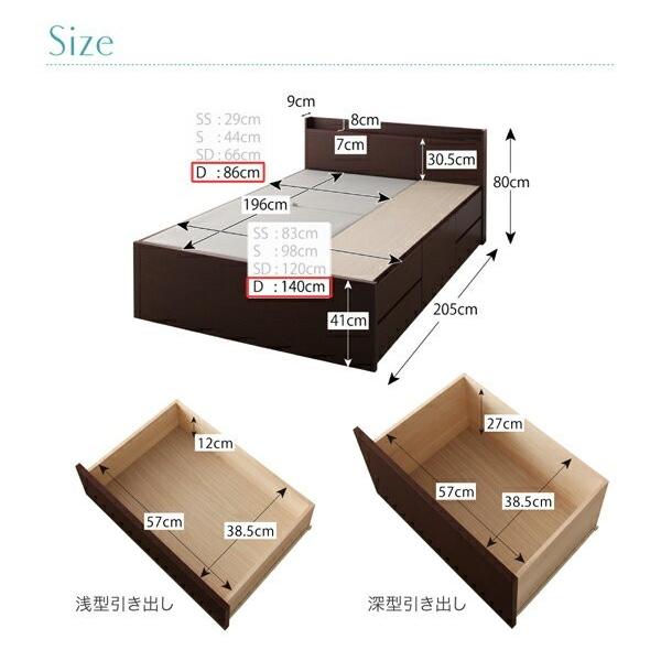 ベッド ダブル チェストベッド 下収納 引き出し 大容量 全面収納 棚 携帯 スマホ メガネ リモコン ラック 宮付き コンセント 充電 フレーム おしゃれ モダン