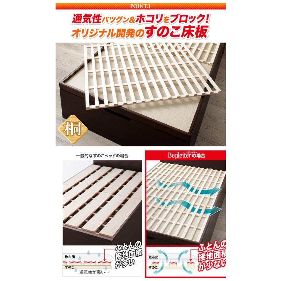 セミシングルベッド 一人 コンパクト 小さい フレーム 跳ね上げ式 ガス圧 ベッド下 収納 大容量 宮 棚 携帯 コンセント スマホ 充電 布団可 すのこ 通気性 カビ_4