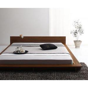 クイーンベッド 家族 ファミリー 親子 ワイド マットレス付き ローベッド ロータイプ フロア 低床 低い ヘッドボード 薄型 ヴィンテージ メンズ モダン レトロ