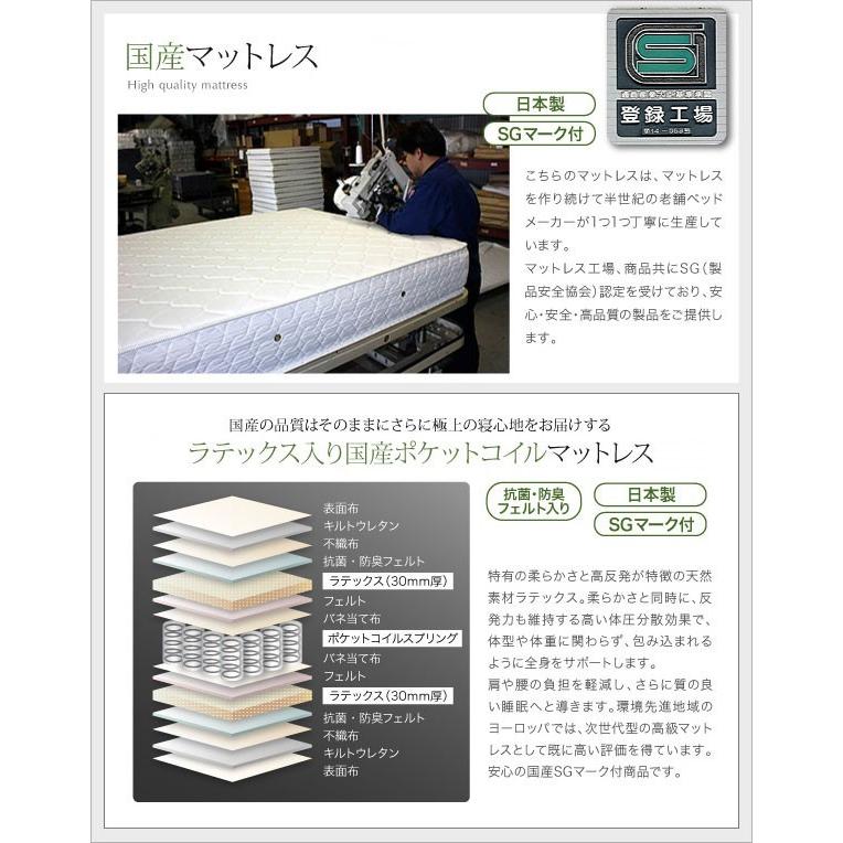 連結ベッド 幅200 キング ワイド 3人 4人 家族 つなげる 2台 分割 ファミリー マットレス付 ロー 低い 棚 携帯 収納 コンセント スマホ 充電 レザー ゴージャス_7