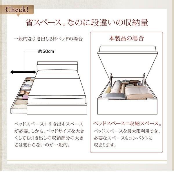 シングルベッド 一人暮らし フレームのみ 跳ね上げ式ベッド ガス圧 ベッド下 収納付き 大容量 ヘッドレス デザイナーズ ホテル モダン 高級 メンズ_4