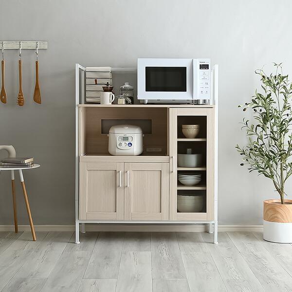 レンジ台 食器棚 レンジラック おしゃれ 北欧 安い キッチン 収納 棚