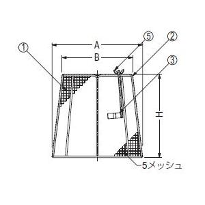 カネソウ　ステンレス製　たて引き用　防塵網　CP-125