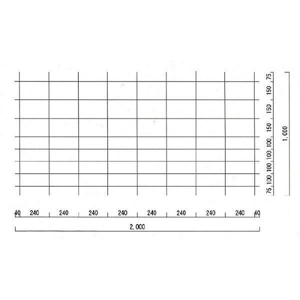 イノシシ・害獣侵入防止溶接金網柵（亜鉛メッキ鉄線）　　3.2×1000×2000　（５枚セット）｜work-parts