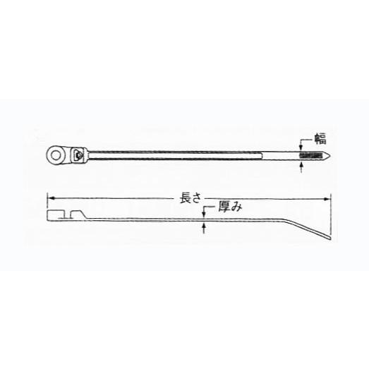 ナイロン結束バンド　耐候性・ねじ止めタイプ　)　4.8mm×201mm　250本入り