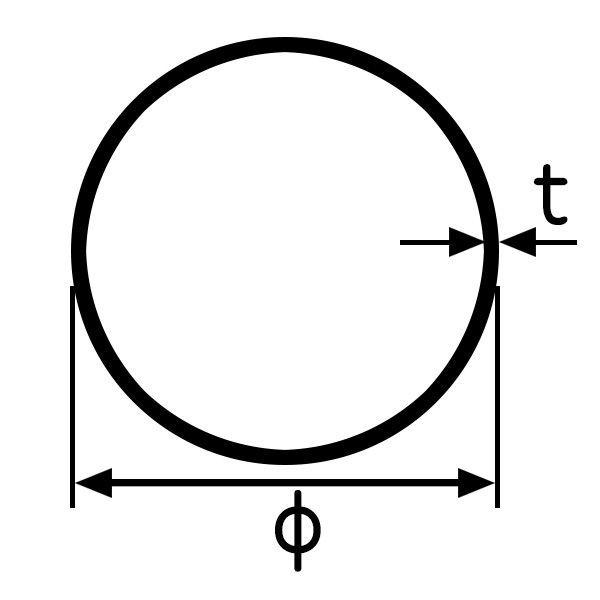 鉄丸パイプ89.1mm×2.8mm 205mm〜250mm カット販売 : ワーク