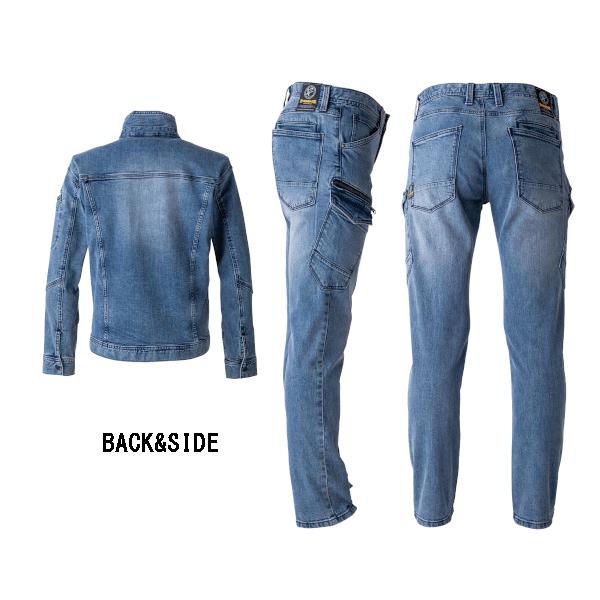 EVEN イーブンリバー ストレッチ デニム 上下セット 4L・3L 作業服 デニム 上下セット 作業着 ストレッチ イーブンリバー