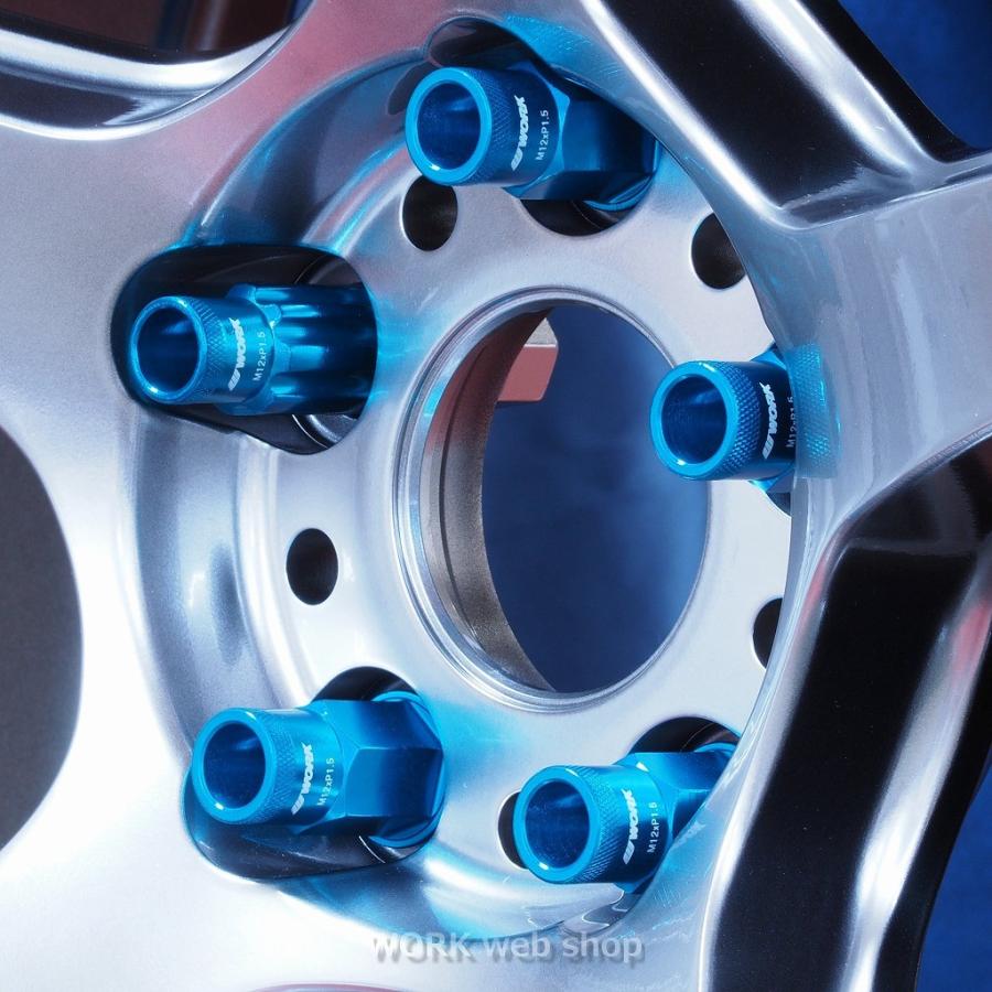 ワーク Work 軽量ホイールナット P1 5 ロックナット付セット ブルー グリーン オレンジ パープル レッド ブラック トヨタ ホンダ マツダ Dangan Rcnut P15 ワーク公式 Work Wheels Web Shop 通販 Yahoo ショッピング