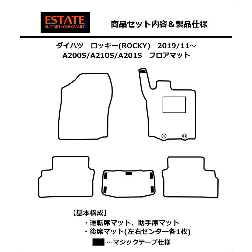 ダイハツ ロッキー ROCKY ガソリン車 フロアマット カーマット エクセレントシリーズ｜work｜12