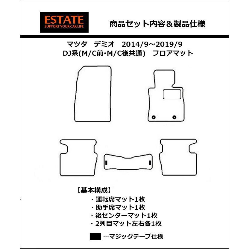 デミオ マツダ DJ系 フロアマット カーマット ファッショナブル