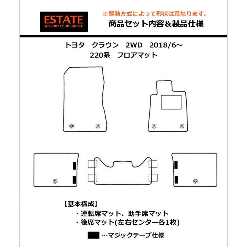 トヨタ クラウン 220系 BEYOND フロアマット ラゲッジマット付 ファッショナブルシリーズ｜work｜11