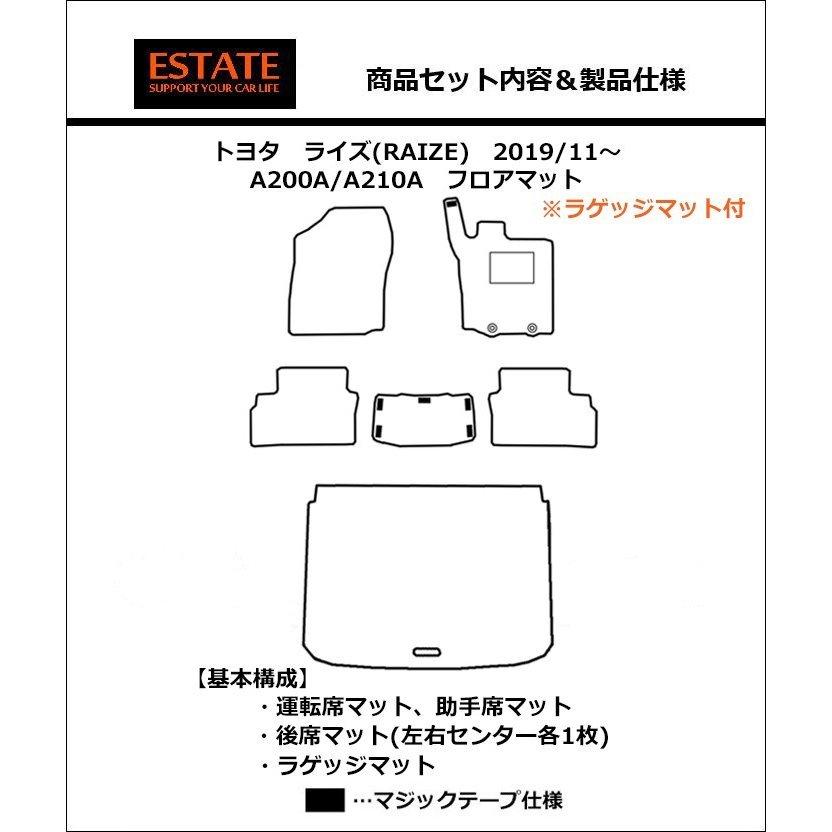 トヨタ ライズ RAIZE ガソリン車 ラゲッジマット付 フロアマット カーマット ベーシックシリーズ｜work｜07