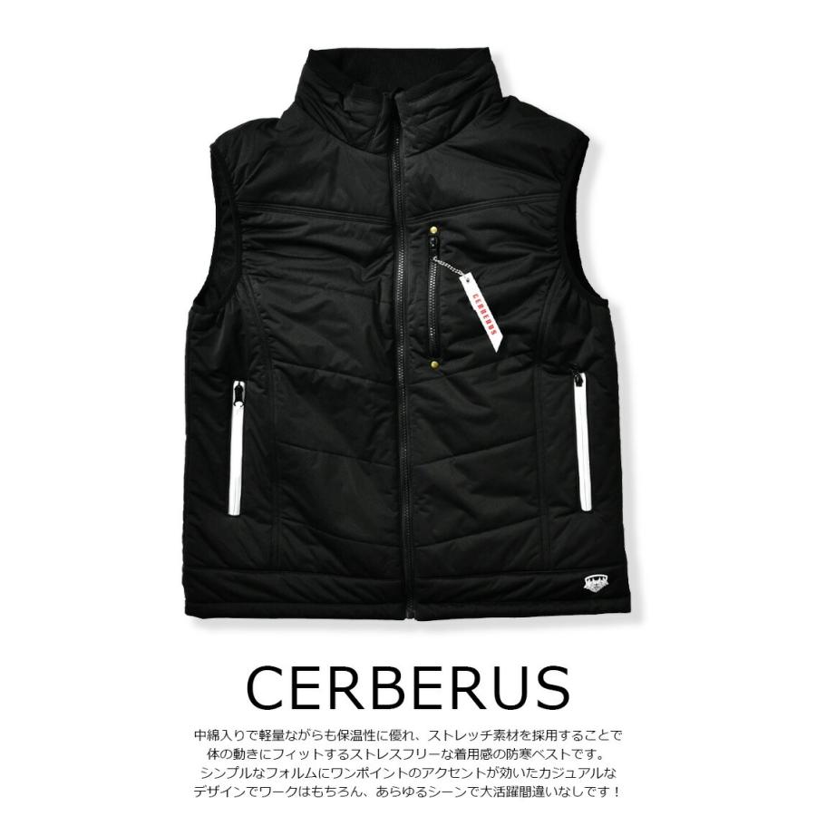 ケルベロス ストレッチ 中綿 防寒ベスト 2911 CERBERUS 秋冬 メンズ