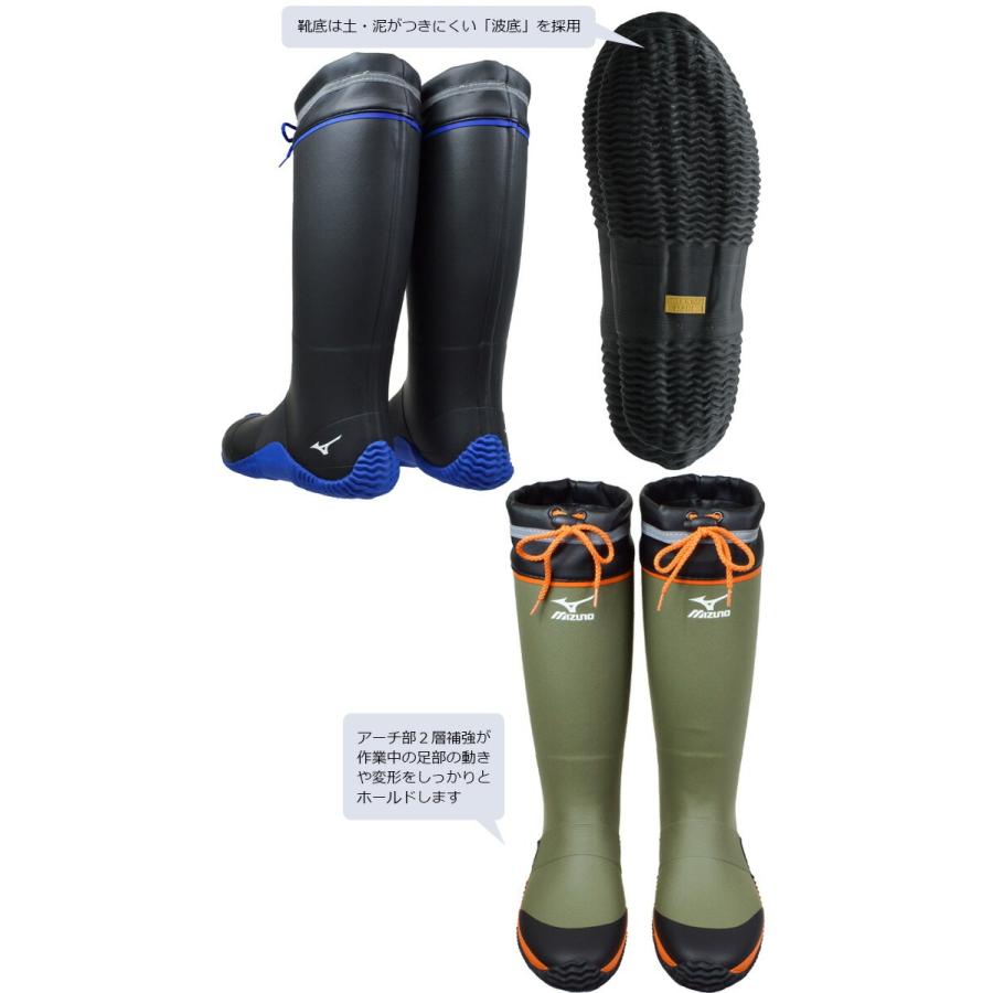 MIZUNO（ミズノ） 長靴 ワークブーツ ジャスタフィットII NL 先芯なし