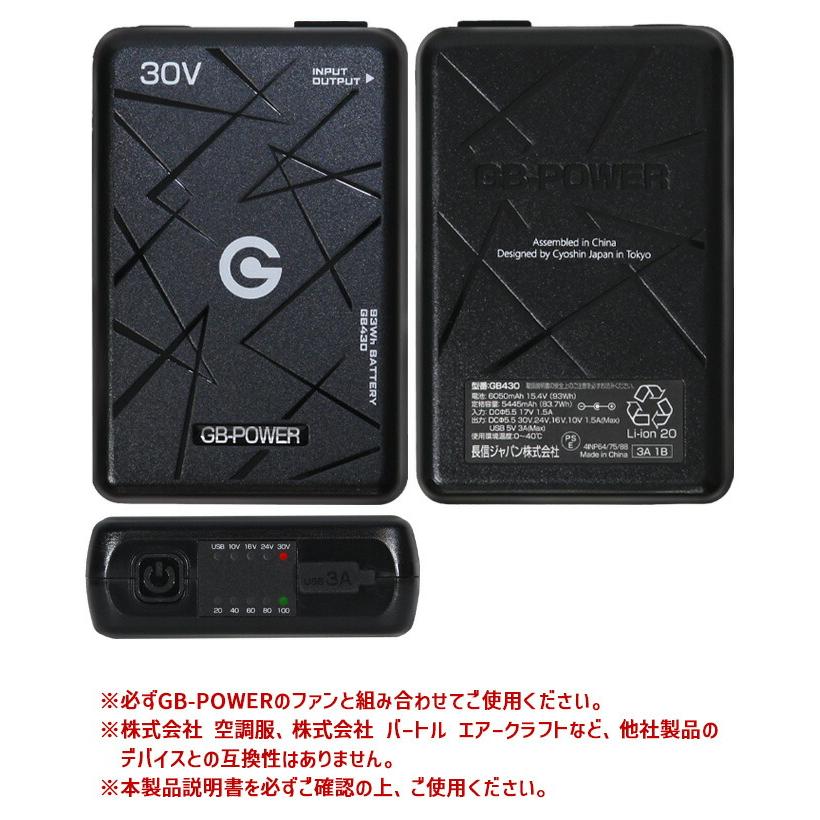 長信ジャパン GB-POWER 2026年 新型 30V ファン バッテリーセット 15
