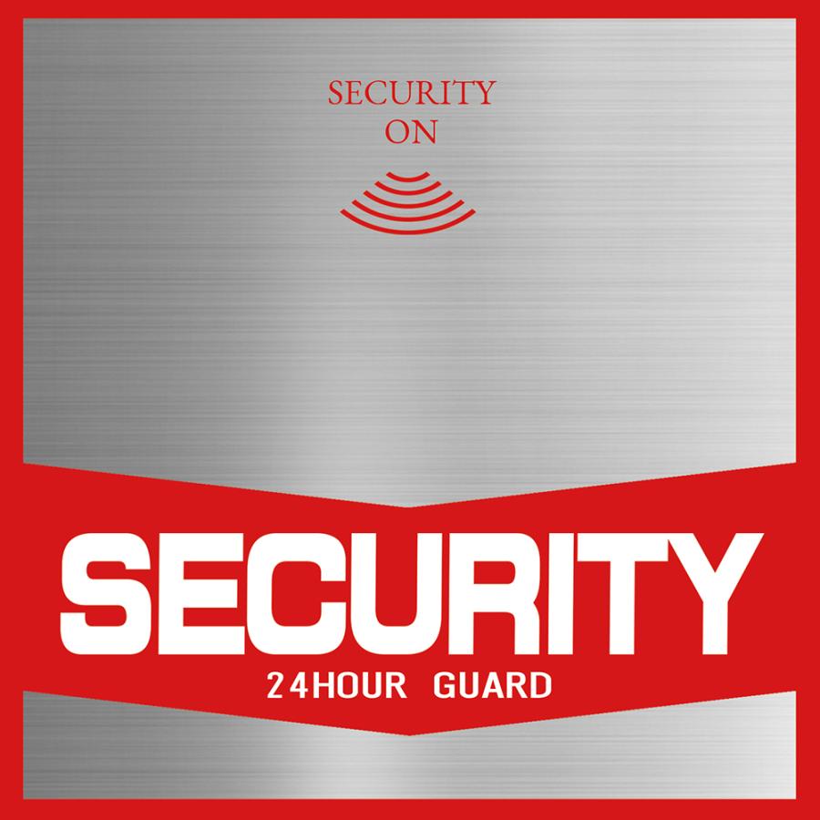 【DESIGNZ】ワーカー防犯ステッカー(屋外内用：耐光/耐水/耐候) セキュリティ防犯ステッカー 人気デザイン 金属素材で色褪せにくく長持ち 日本製 100mm | 