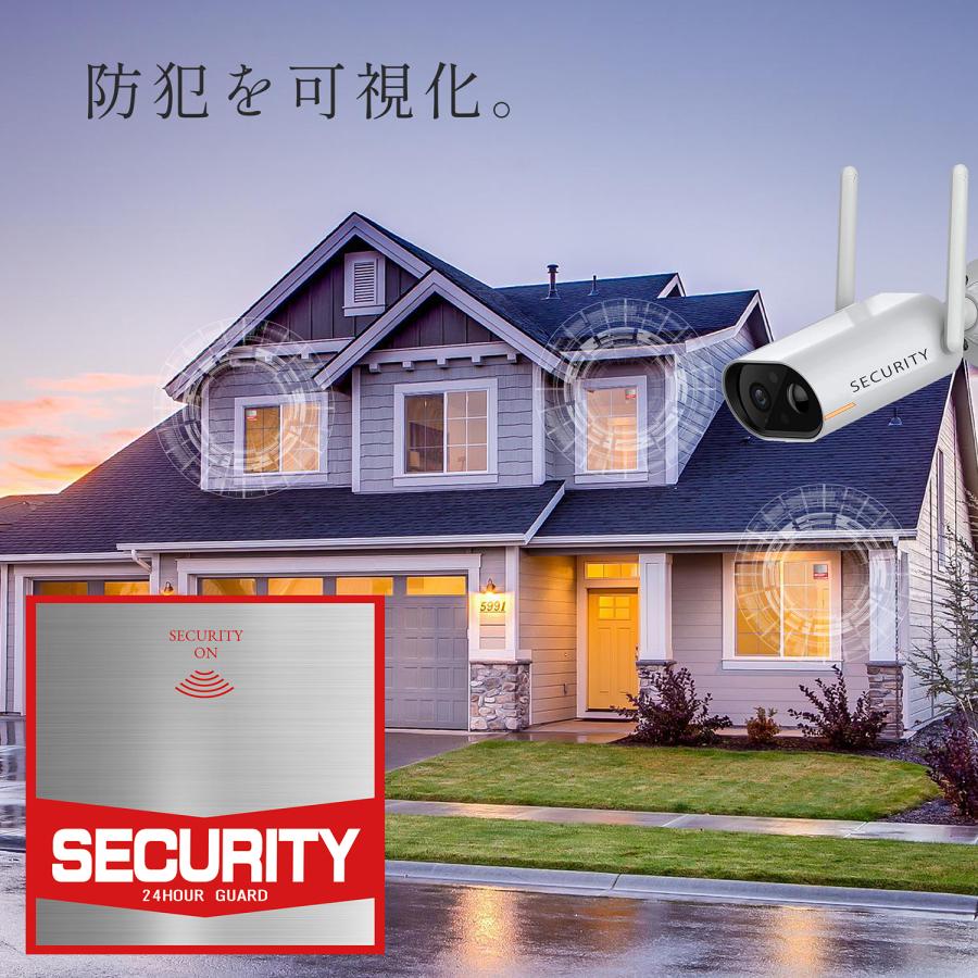 【DESIGNZ】ワーカー防犯ステッカー(屋外内用：耐光/耐水/耐候) セキュリティ防犯ステッカー 人気デザイン 金属素材で色褪せにくく長持ち 日本製 100mm |  | 04