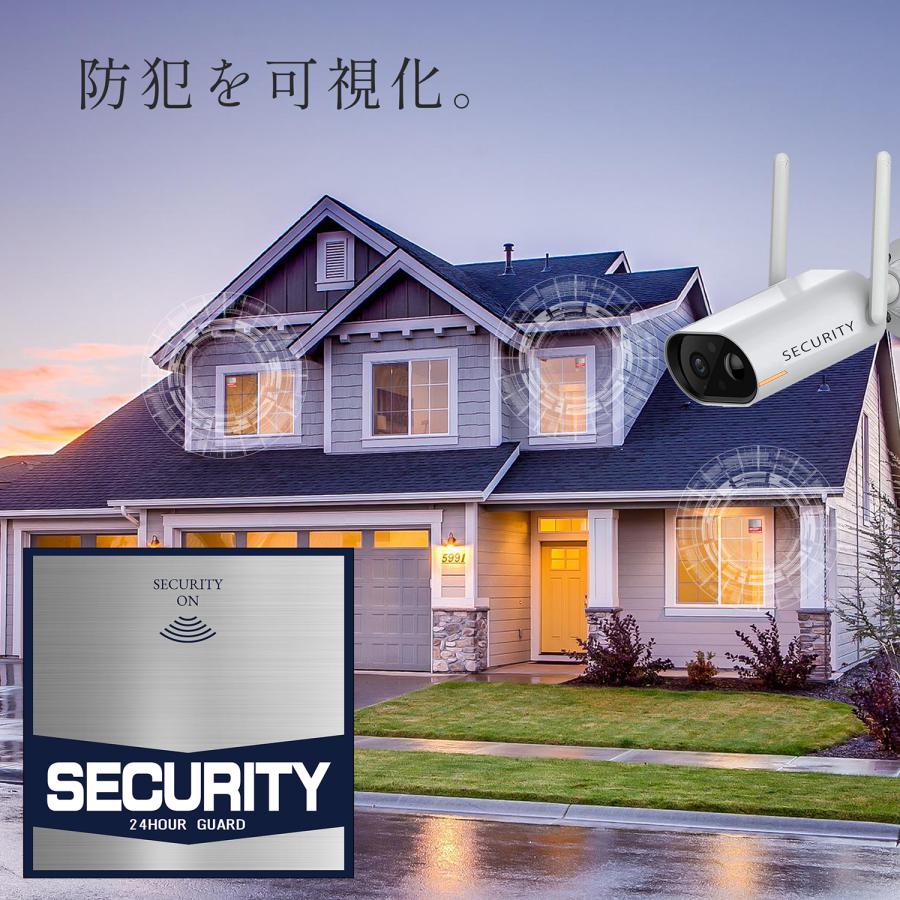 【DESIGNZ】ワーカー防犯ステッカー(屋外内用：耐光/耐水/耐候) セキュリティ防犯ステッカー 人気デザイン 金属素材で色褪せにくく長持ち 日本製 100mm |  | 05