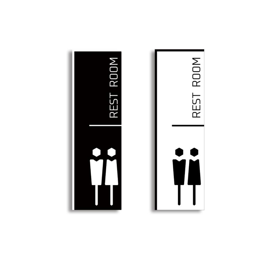【DESIGNZ】デザインズピクトグラムサイン レストルーム (トイレ) アクリル素材  オシャレ空間を演出するスリムで引き締まったピクトグラムデザイン 日本製 | 